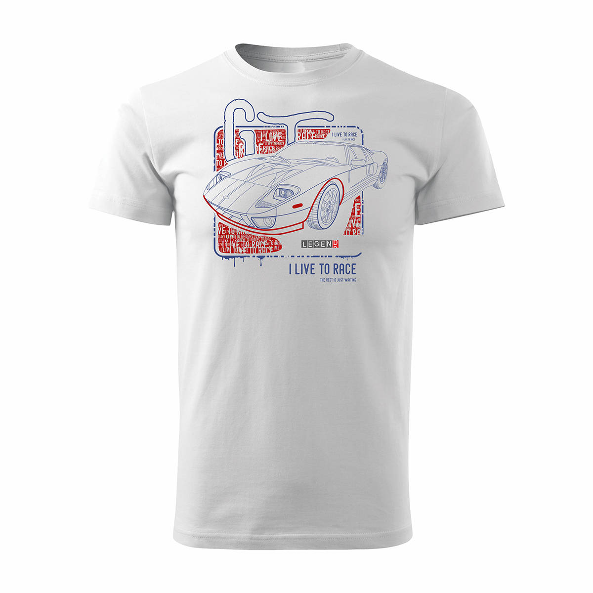 

Koszulka z samochodem Ford Gt męska biała Regular