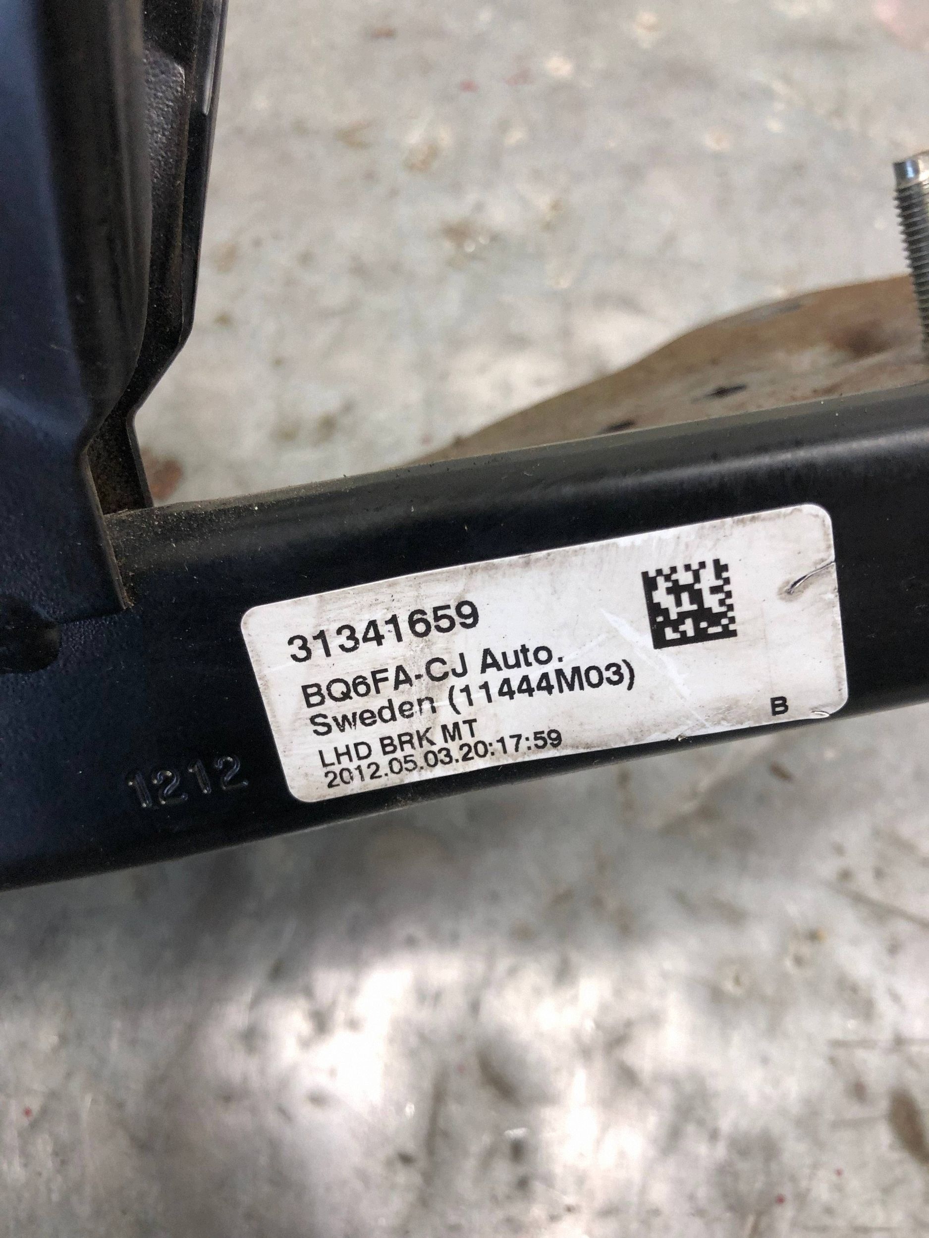 PEDAL Bremse VOLVO C30 LIFT 31341659