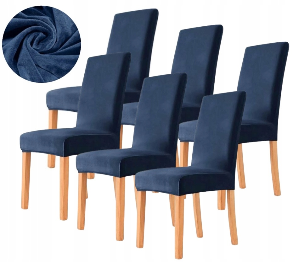 Sada 6 Ks Potahů Na Židli Velur Premium Plyš Elastický