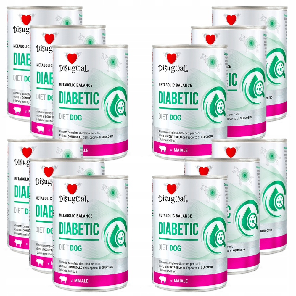 Levně Disugual pro psa Mokrá dieta Diabetic Vepřové maso 12x400g Cukrovka
