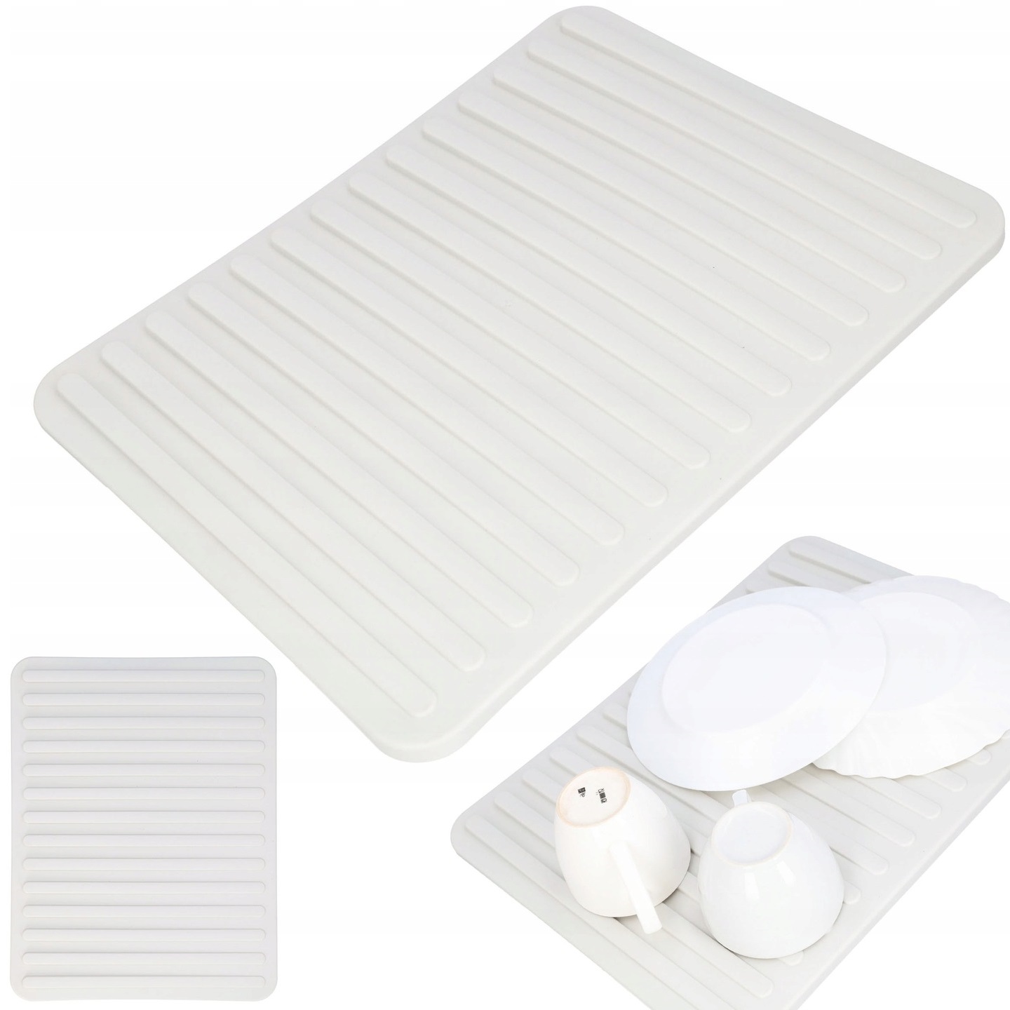 MATA DO SUSZENIA NACZYŃ ociekacz podkładka poddymionybiały 40x30 cm