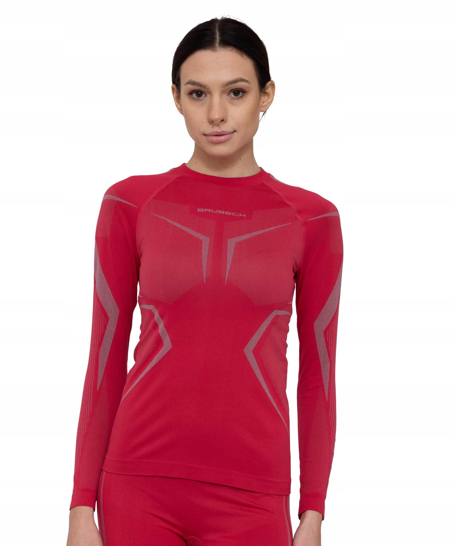 Bluza Termoaktywna Damska Brubeck Dry Z Długim rękawem Do Turystyki Red M