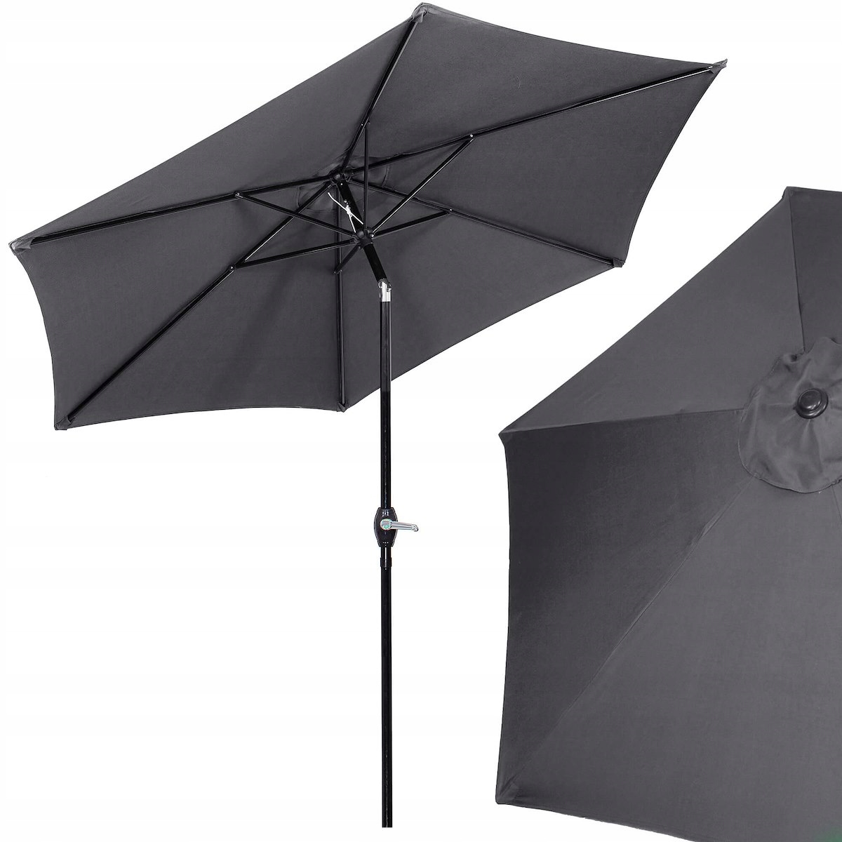 

Duży Ogrodowy Parasol Solidny Mocny Grafit 260cm