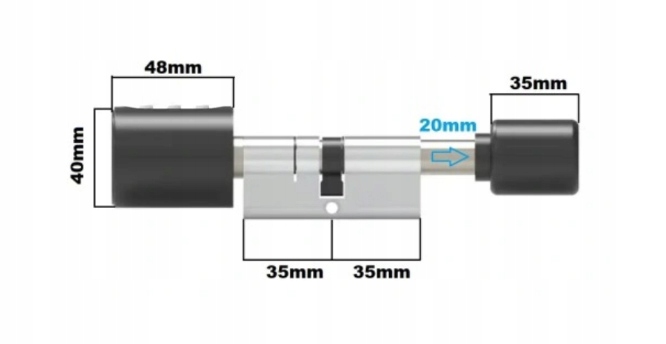 INTELIGENTNA WKŁADKA DO ZAMKA 70MM KLAMKA CYLINDER PIN BLUETOOTH RFID TUYA Kod producenta T195