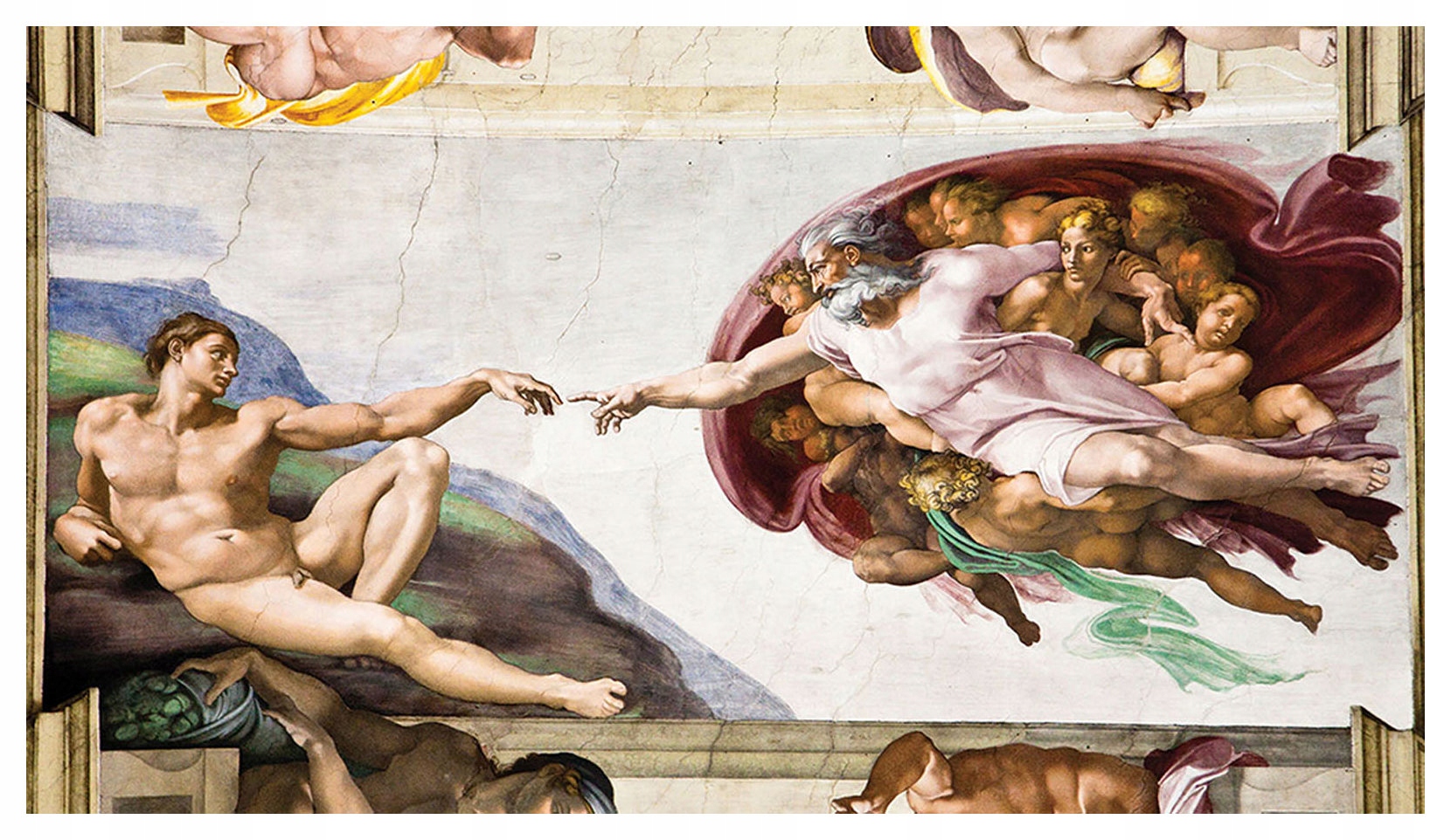 Fototapeta Stvoření Adama Michelangelo Sixtinská kaple 350x250 lepidlo