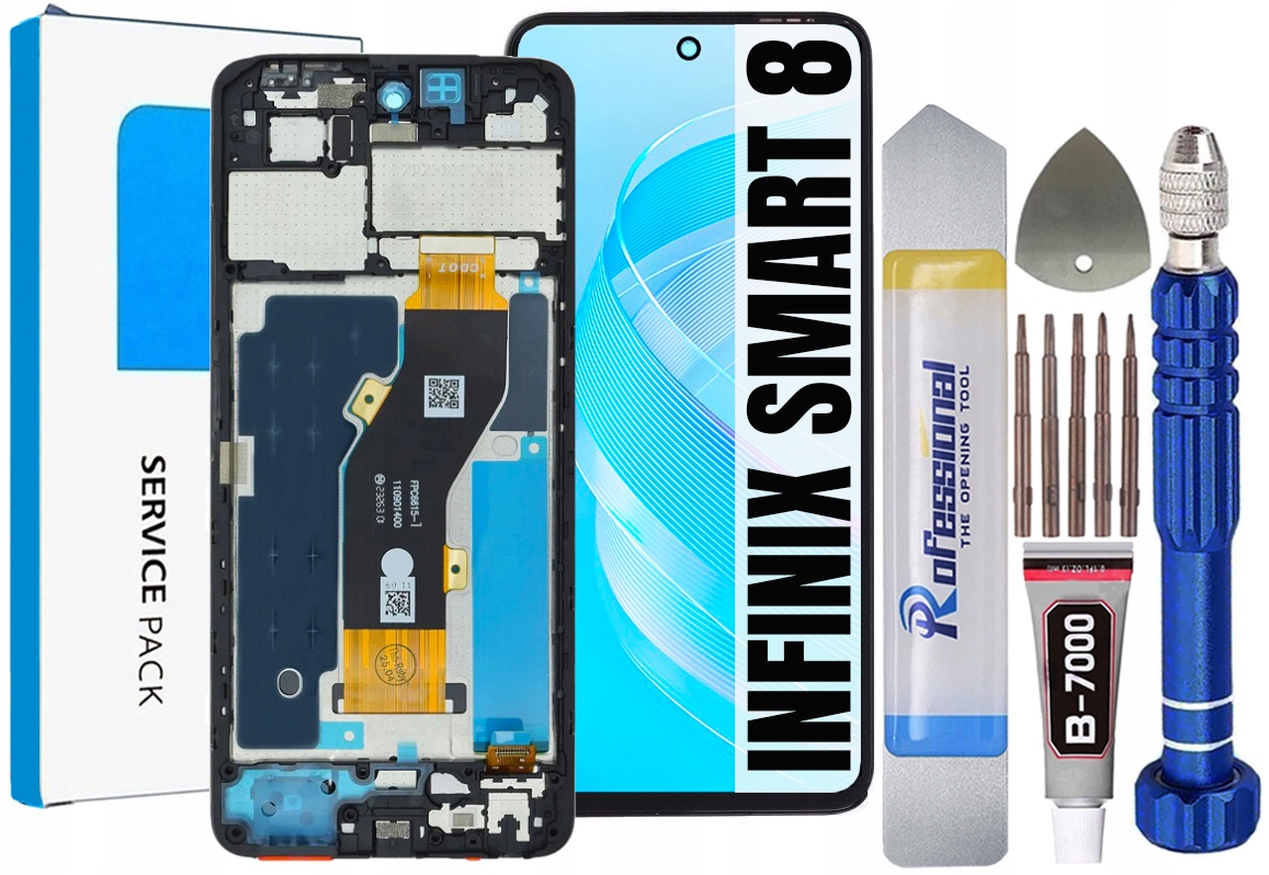 Displej Pro Infinix Smart 8 Originální LCD Obrazovka Rámeček