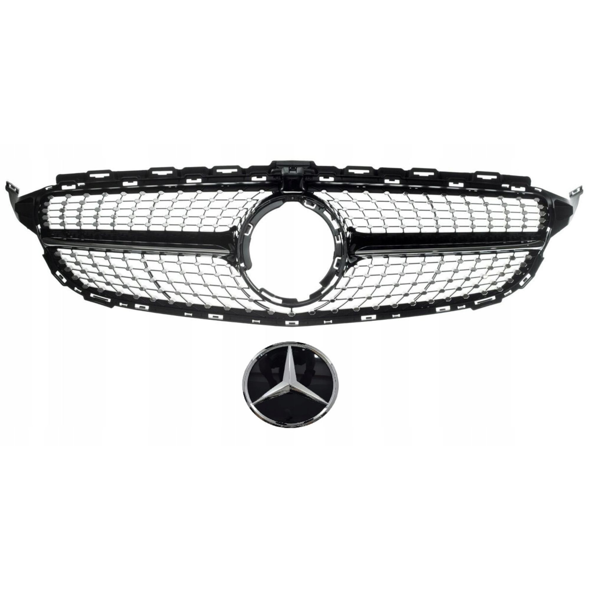 Mercedes C Třída W205 2019- Lift Atrapa Gril Mřížka Nárazník Přední Diamant