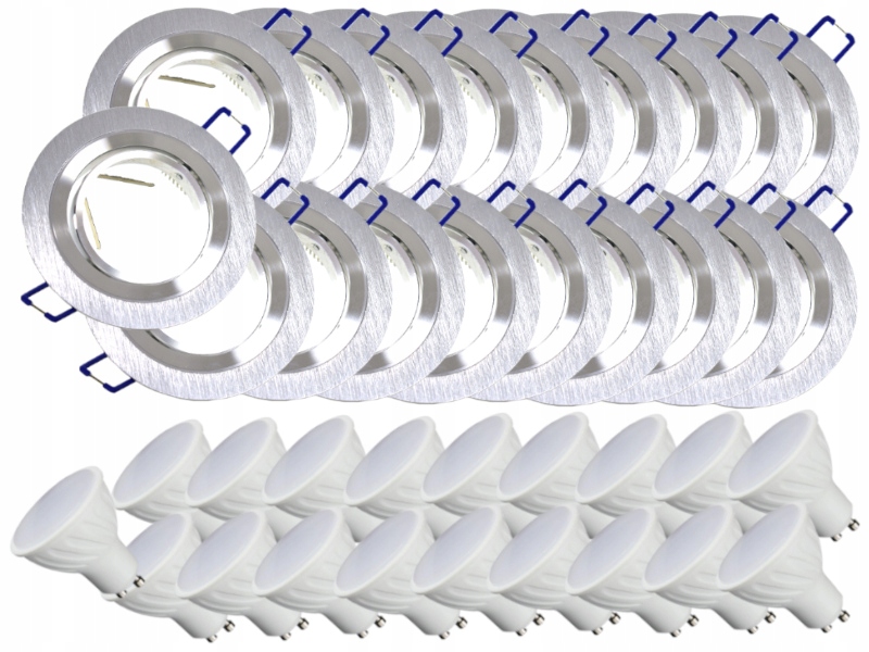 19x Nastavitelná Hliníková Lampa Stropní Lampa Inox Led Žárovky 10W