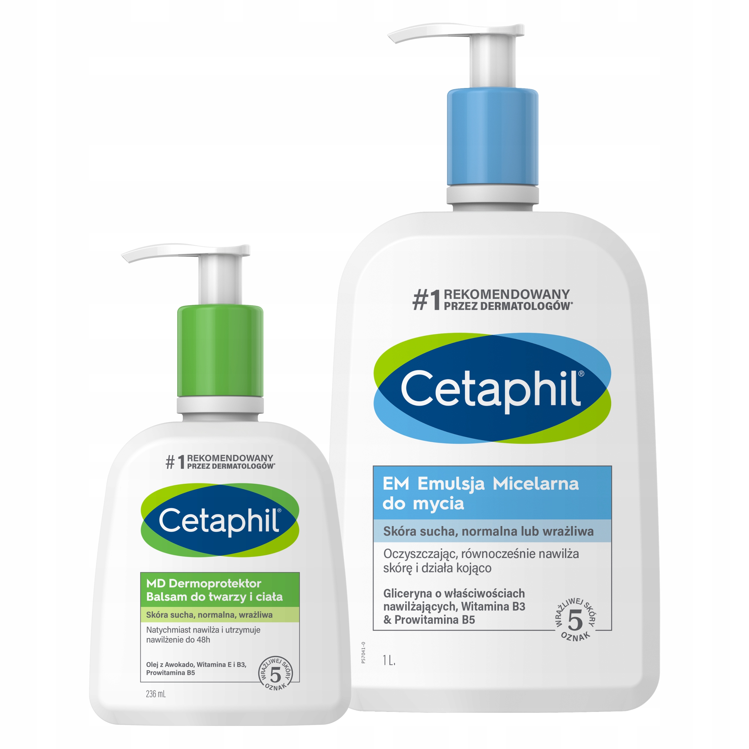 Zestaw Cetaphil MD Balsam nawilżający 236 i Em Emulsja micelarna 1L