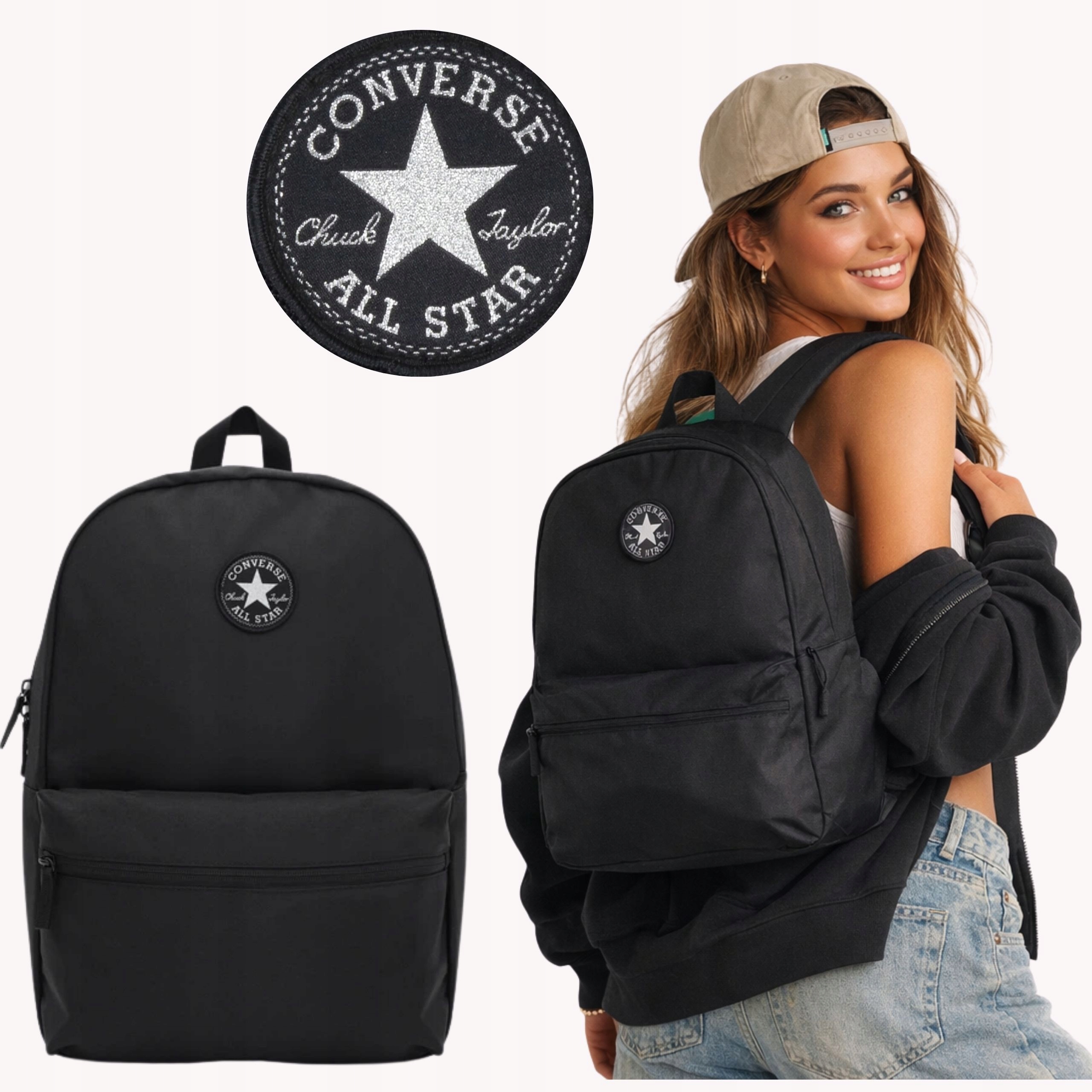 Batoh Converse 9A5483-023 školní městský sportovní, černý, mládežnický