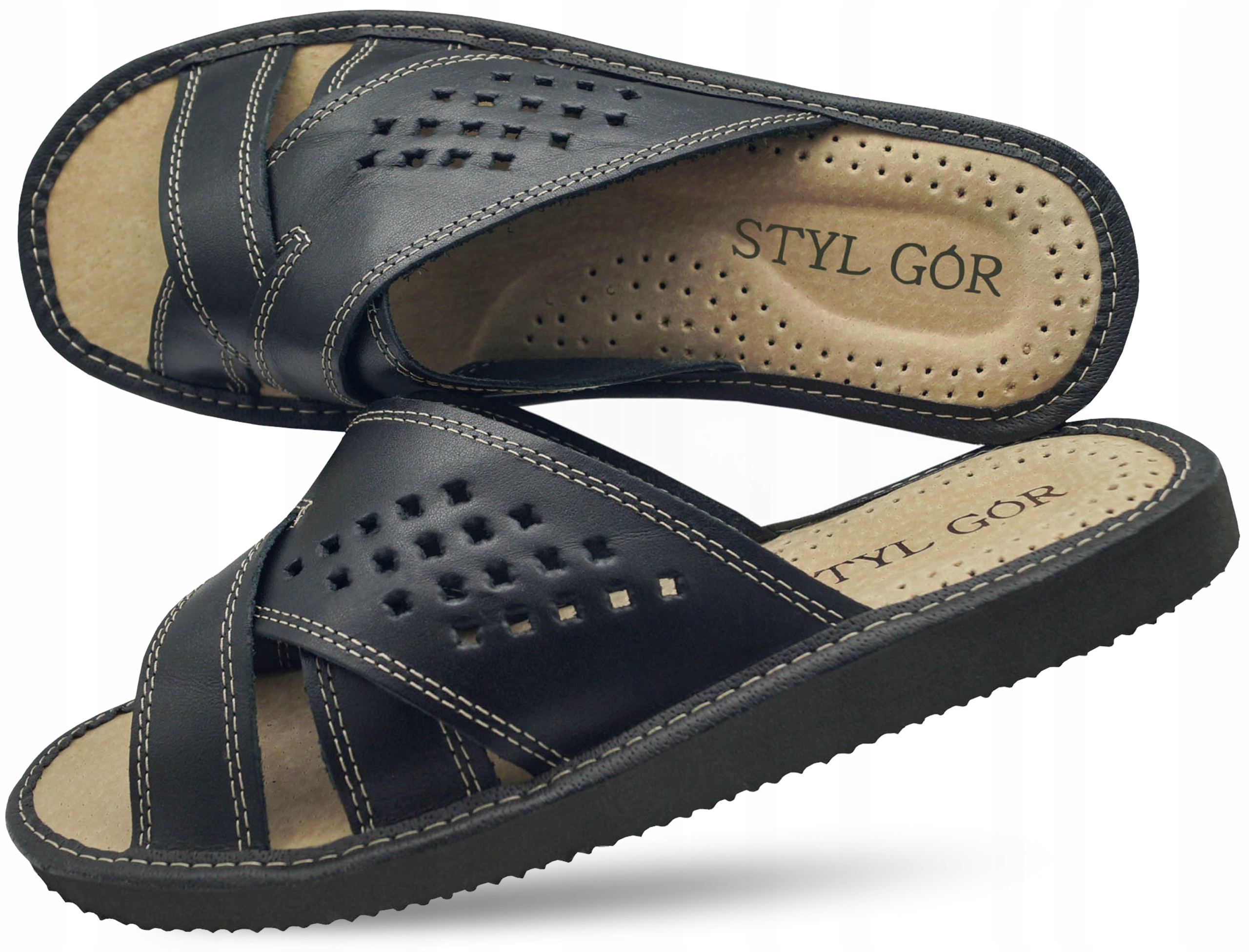 

kapcie męskie skórzane laczki pantofle łapcie