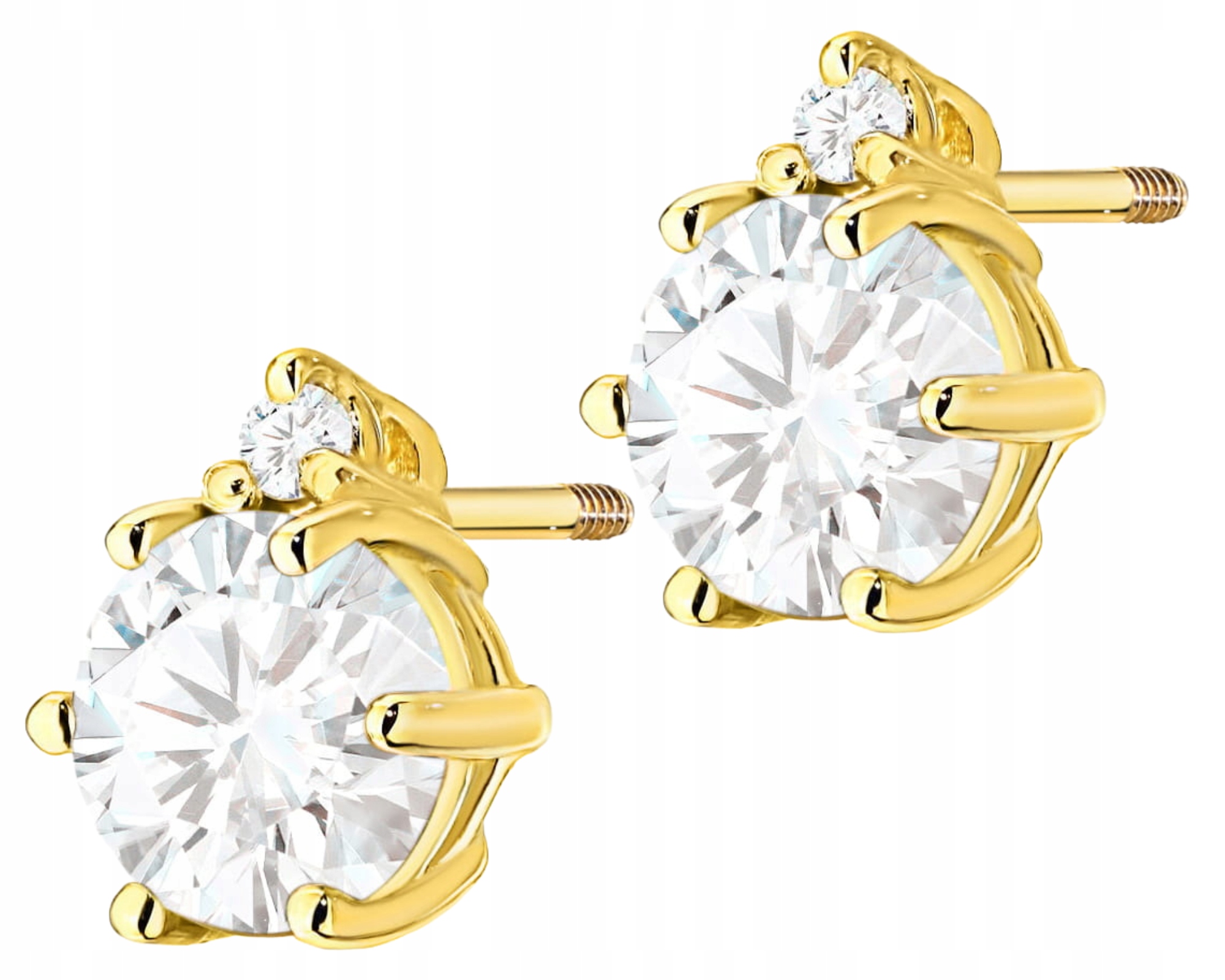 Zlaté Náušnice s diamanty Lab Šroubovací tyčinka Zlato 585 S Gravírováním