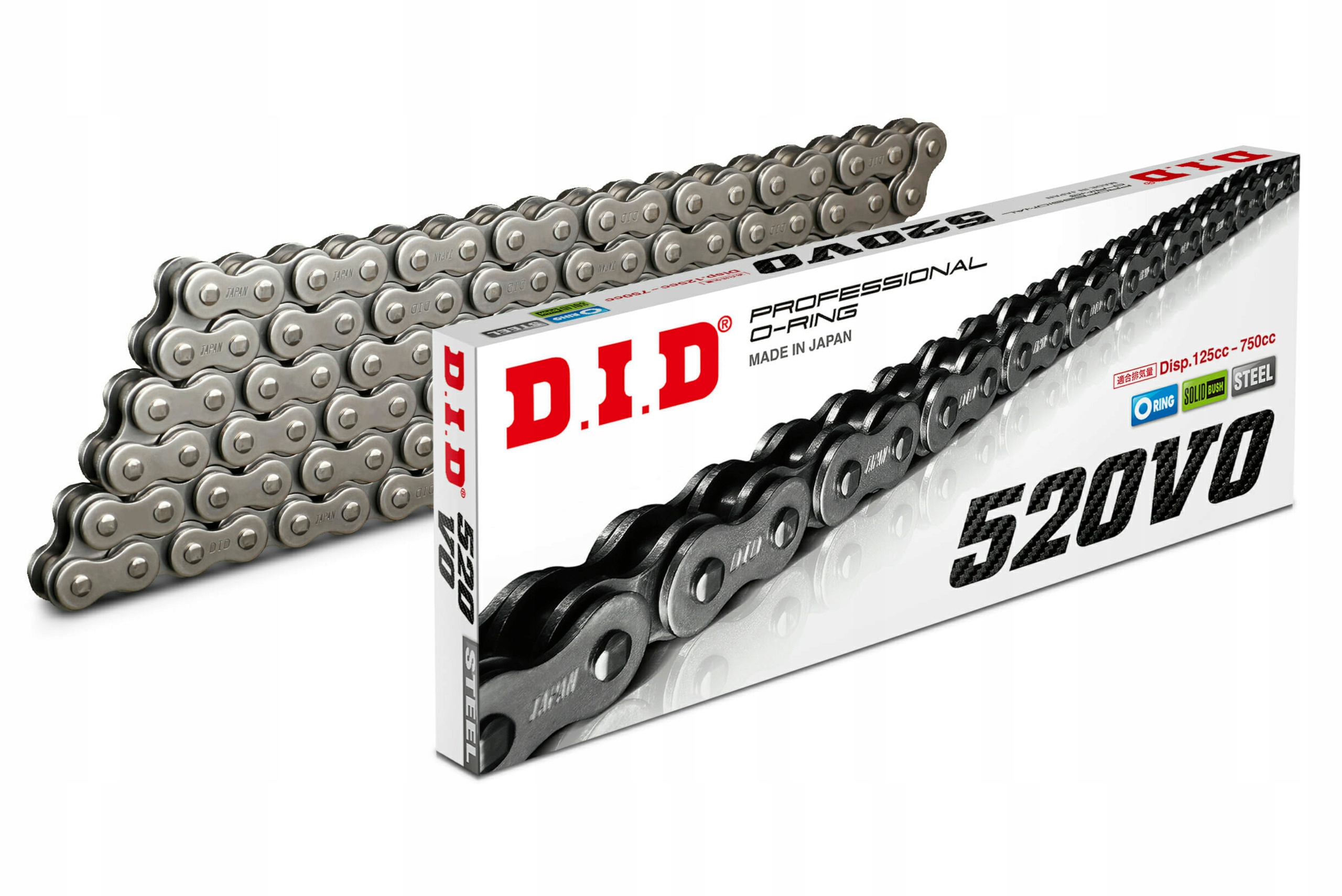 Łańcuch Napędowy Moto. DID 520 O-ring (2950DAN) (rozkuty+ogniwo)