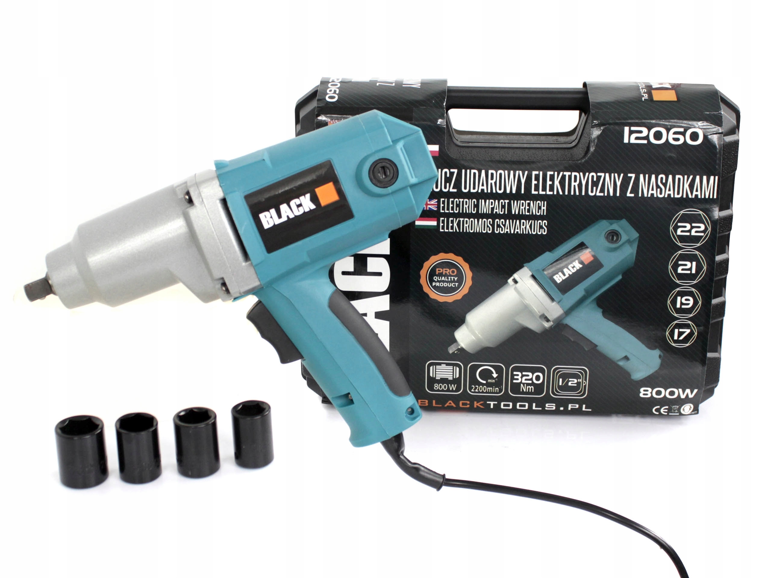 KLUCZ UDAROWY ELEKTRYCZNY DO KOL 800W NASADKI