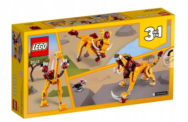 LEGO 31112 CREATOR 3 w1 - DZIKI LEW, STRUŚ, GUZIEC Numer produktu 31112