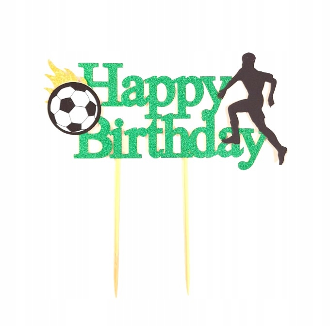 Topper na tort urodzinowy PIŁKARZ PIŁKA FOOTBALL Urodziny Happy