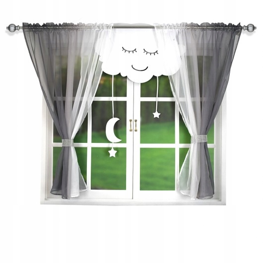 

Komplet dziecięcy firan z panelem filc 300x150