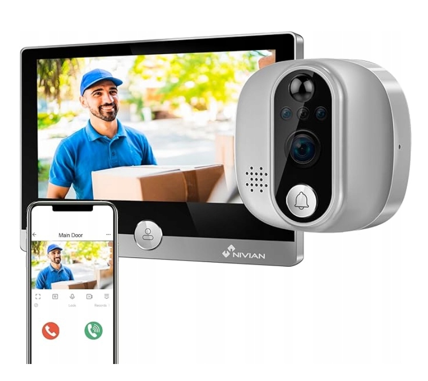 Wizjer elektroniczny z kamerą WiFi NVS-IPC-DOORVIEW1 Full Hd
