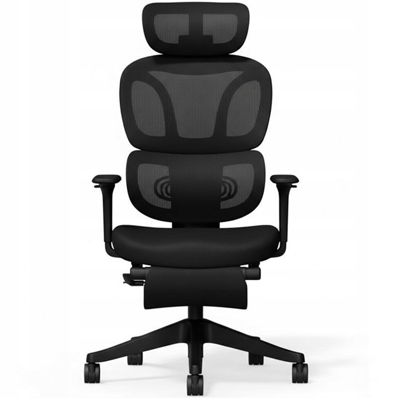 Ergonomická čierna kancelárska stolička s nastaviteľnou opierkou chrbta, pohodlná