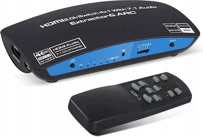 4K Hdmi prepínač 4x1 s extraktorom SPH-RAE04