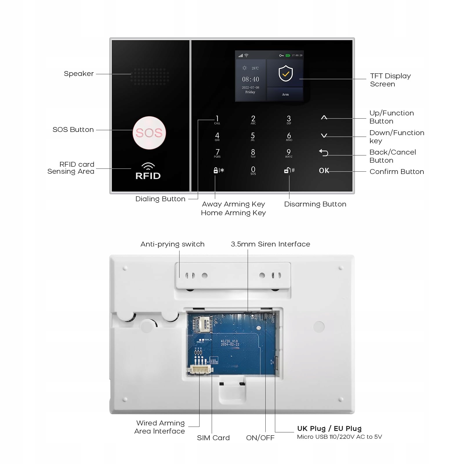 PGST System alarmowy do domu i mieszkania z Wi-Fi (2,4 GHz) — miniatura 9