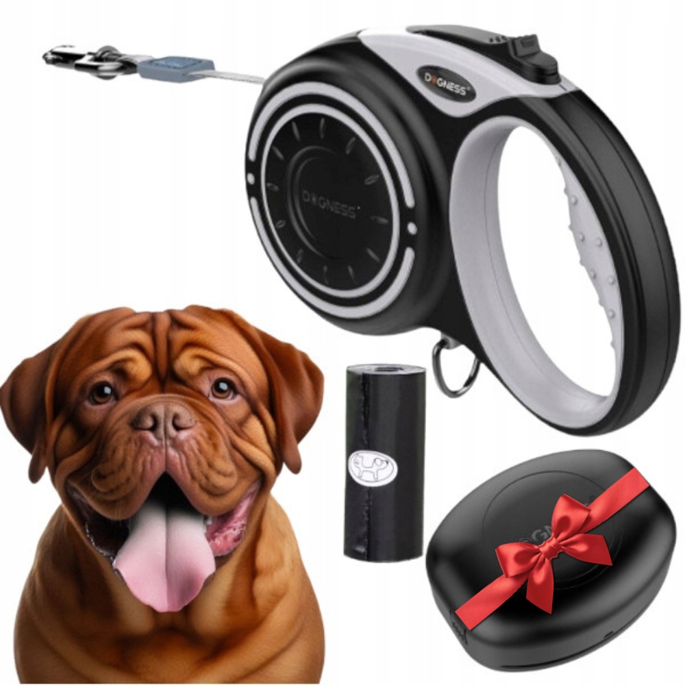 Levně Vodítko Pro Psa automatická Svinovací páska nádoba Dogness 5 m do 50 kg XL