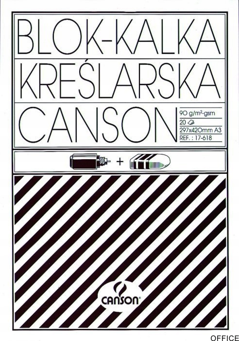 

Kalka techniczna,kreślarska Canson A3 90/95g 20ark