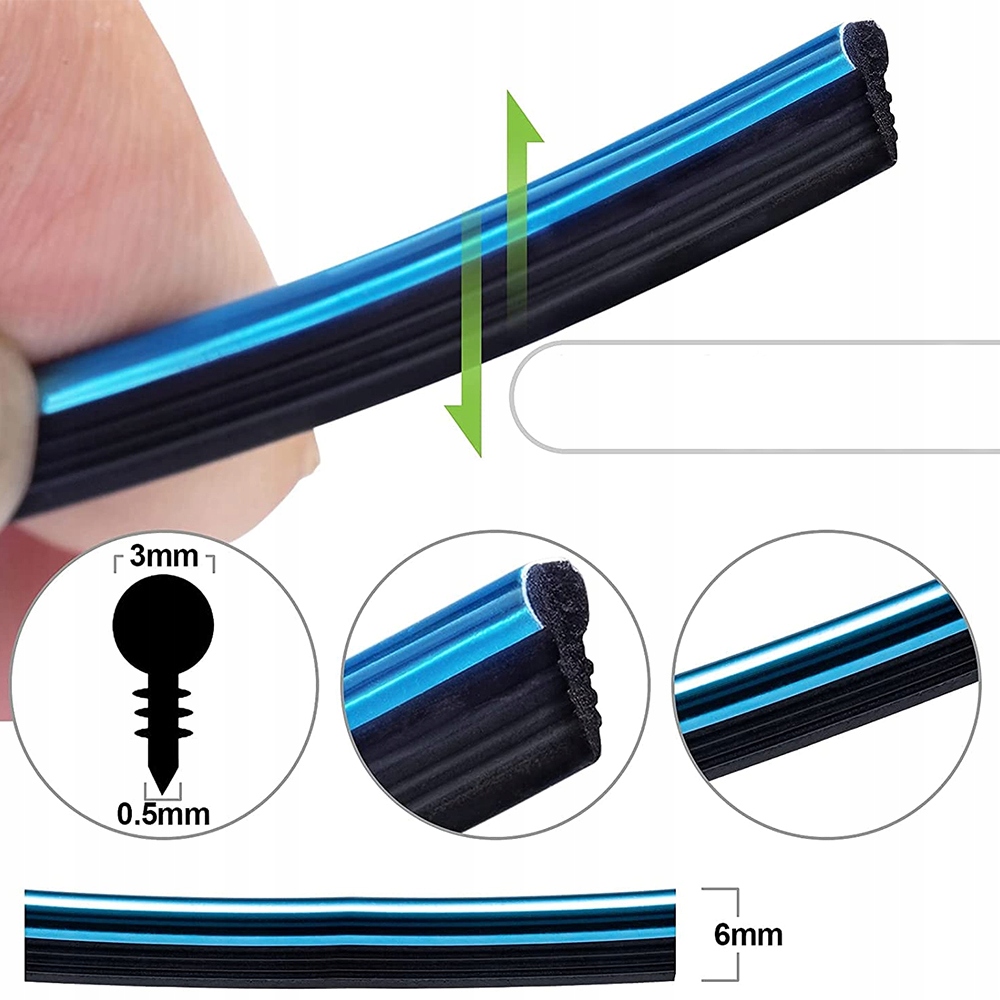 LISTWA TAŚMA OZDOBNA TUNINGOWA DO TUNINGU WNĘTRZA SAMOCHODU AUTA 5m Producent inny