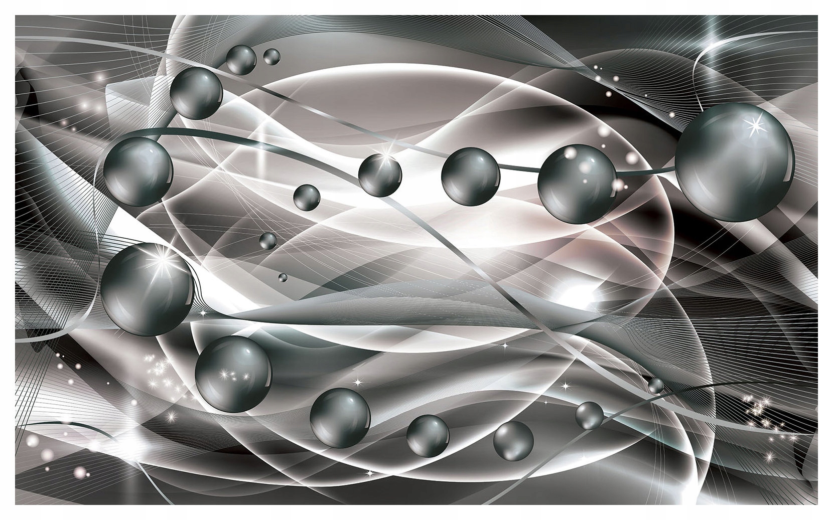 Fototapeta Sféry Abstrakce Šedo-bílé linie Metalická 254x184 lepidlo