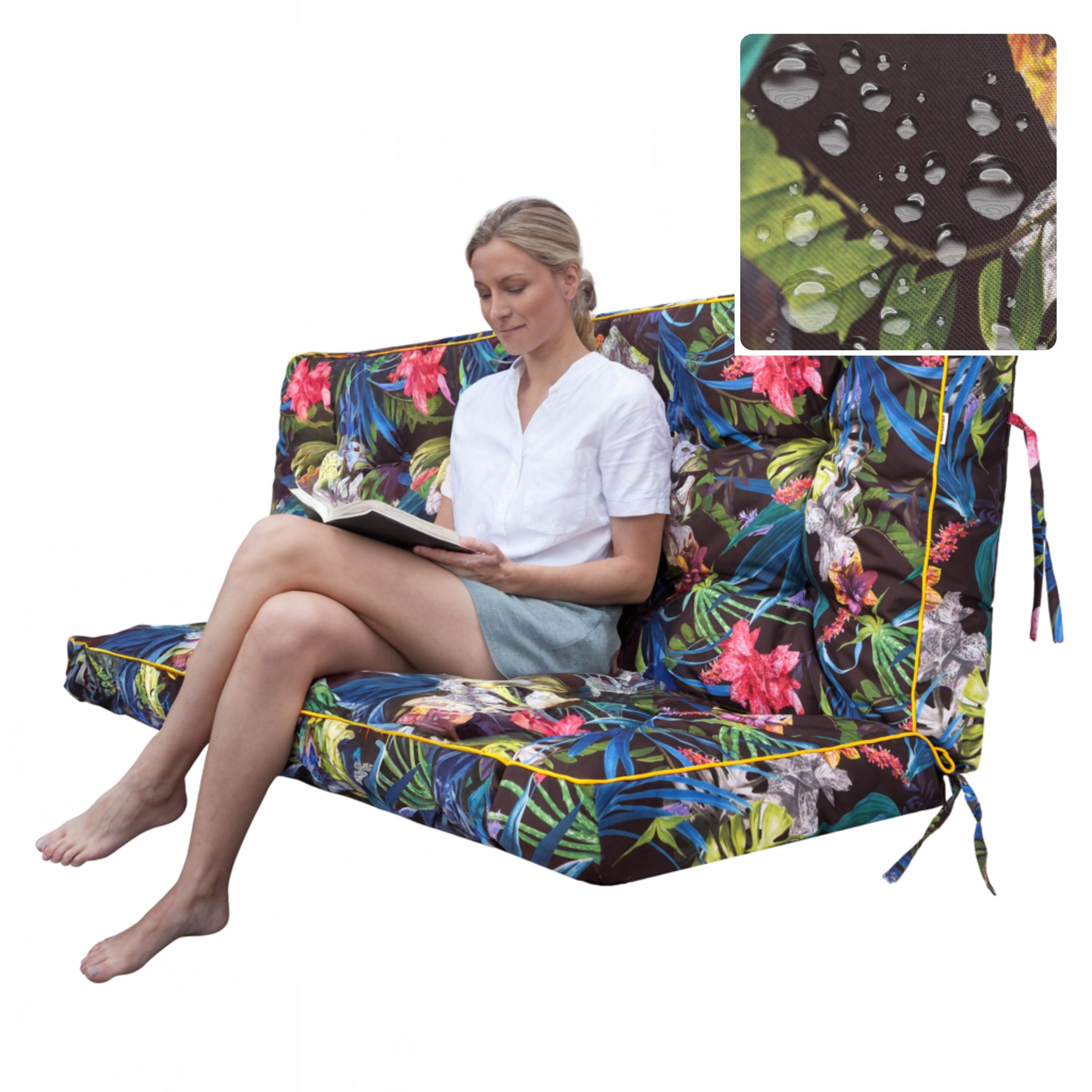 Poduszka Na Huśtawkę Poducha na Ławkę Ogrodową z oparciem Wodoodporna 140cm