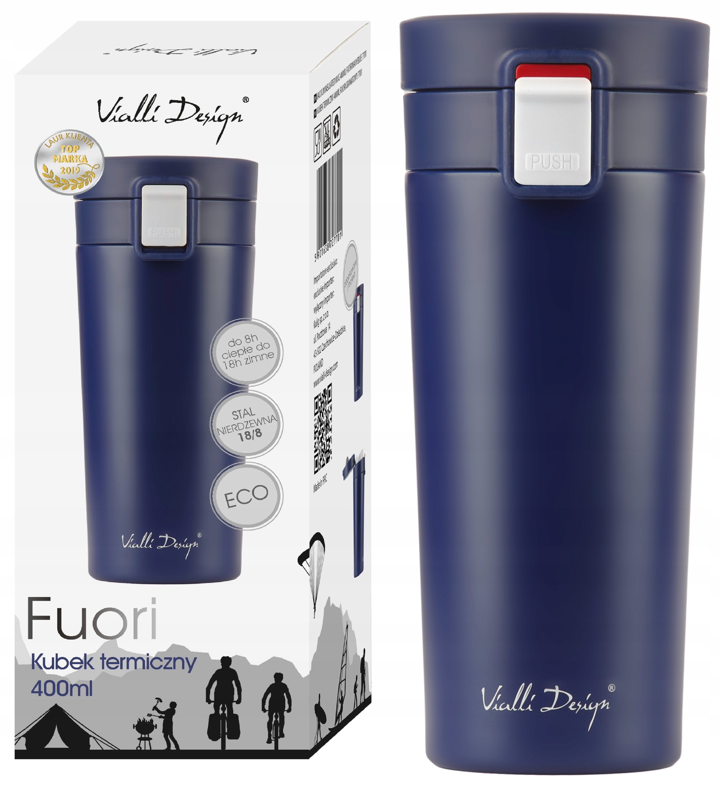 

Vialli Kubek Termiczny Kawy Herbaty Fuori 400 ml