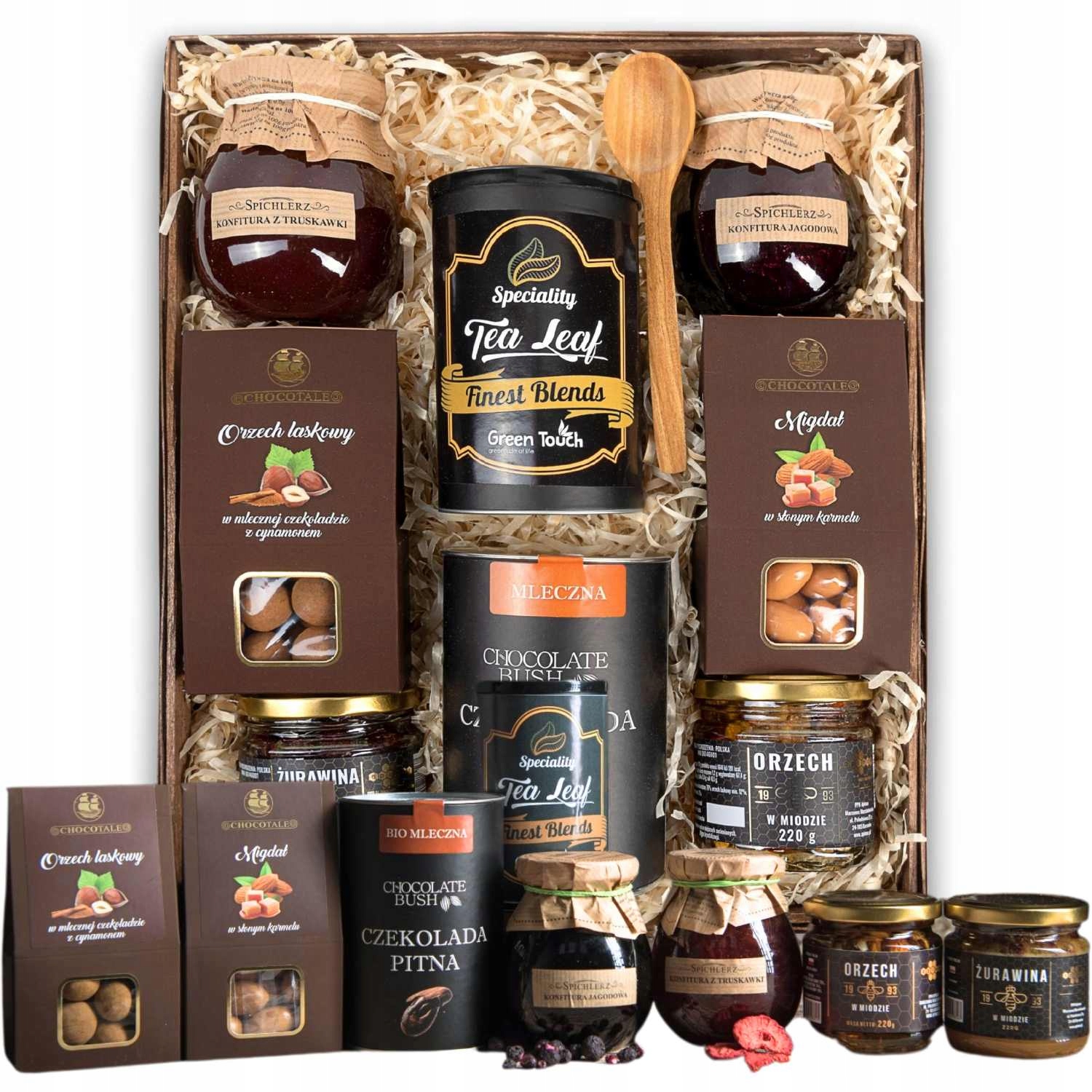 Kosz Prezentowy Zestaw Herbata Czekolada Na Wielkanoc Wielkanocny