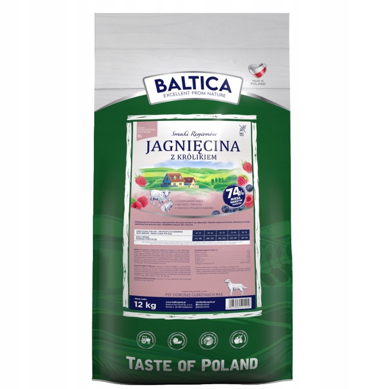 Baltica Smaki Regionów Jagnięcina z królikiem XL 12kg
