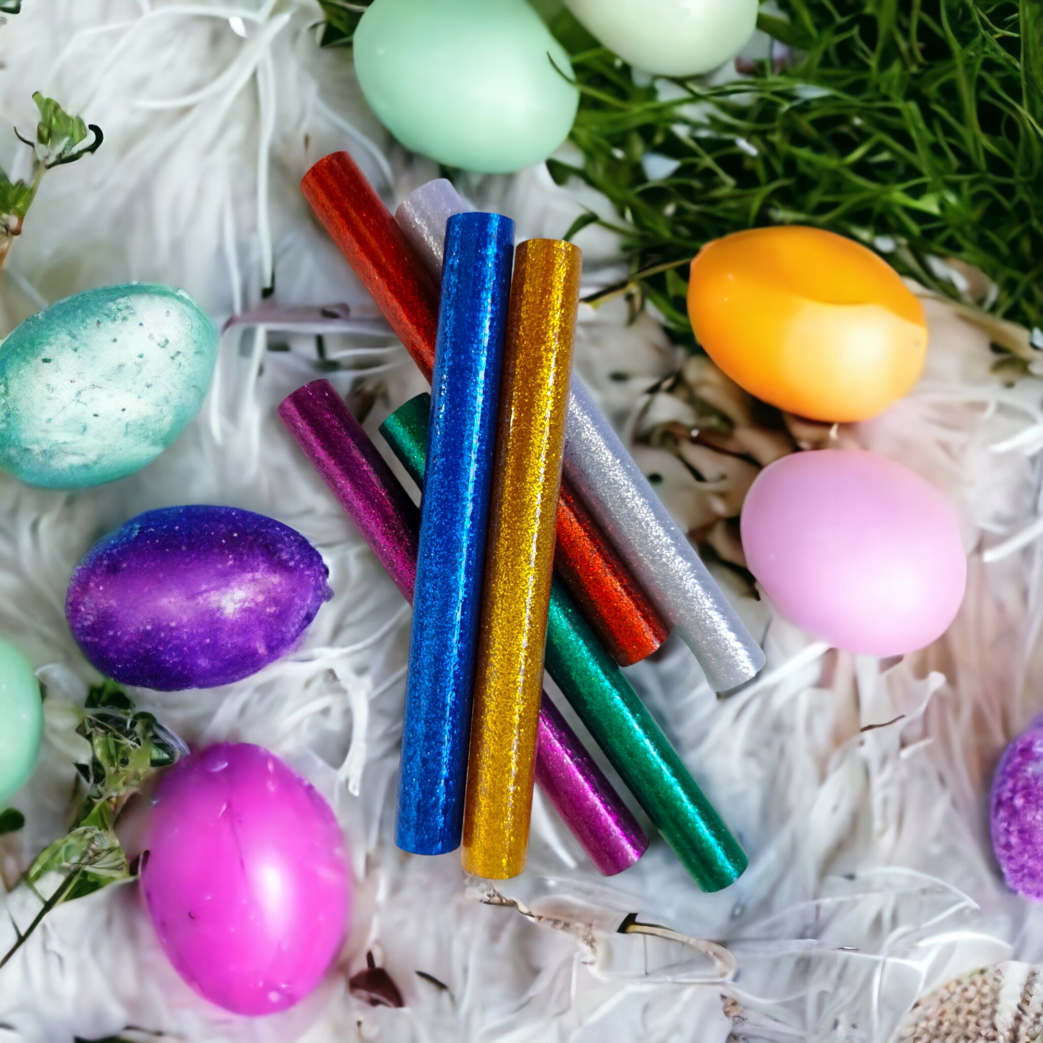 KLEJ DO PISTOLETU NA GORĄCO brokat 11x100mm 6szt Długość 100 mm