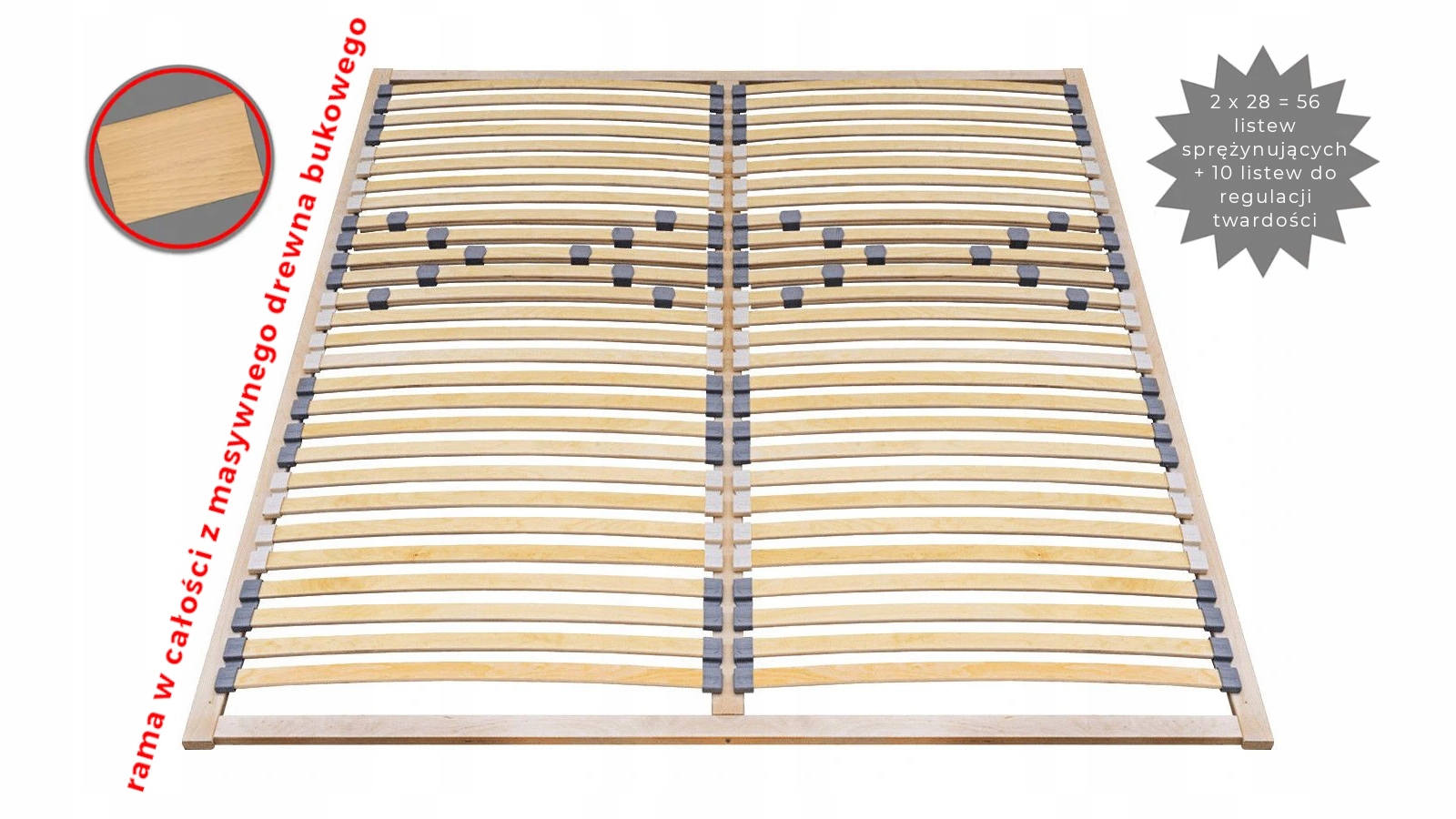 Stelaż z regulacją twardości 160x200 od PRODUCENTA Kod producenta Ecoform