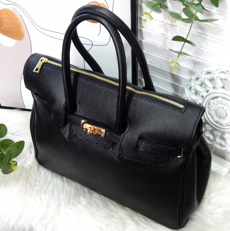 Torebka LAURA BIAGGI czarna skóra A4 Model klasyczna