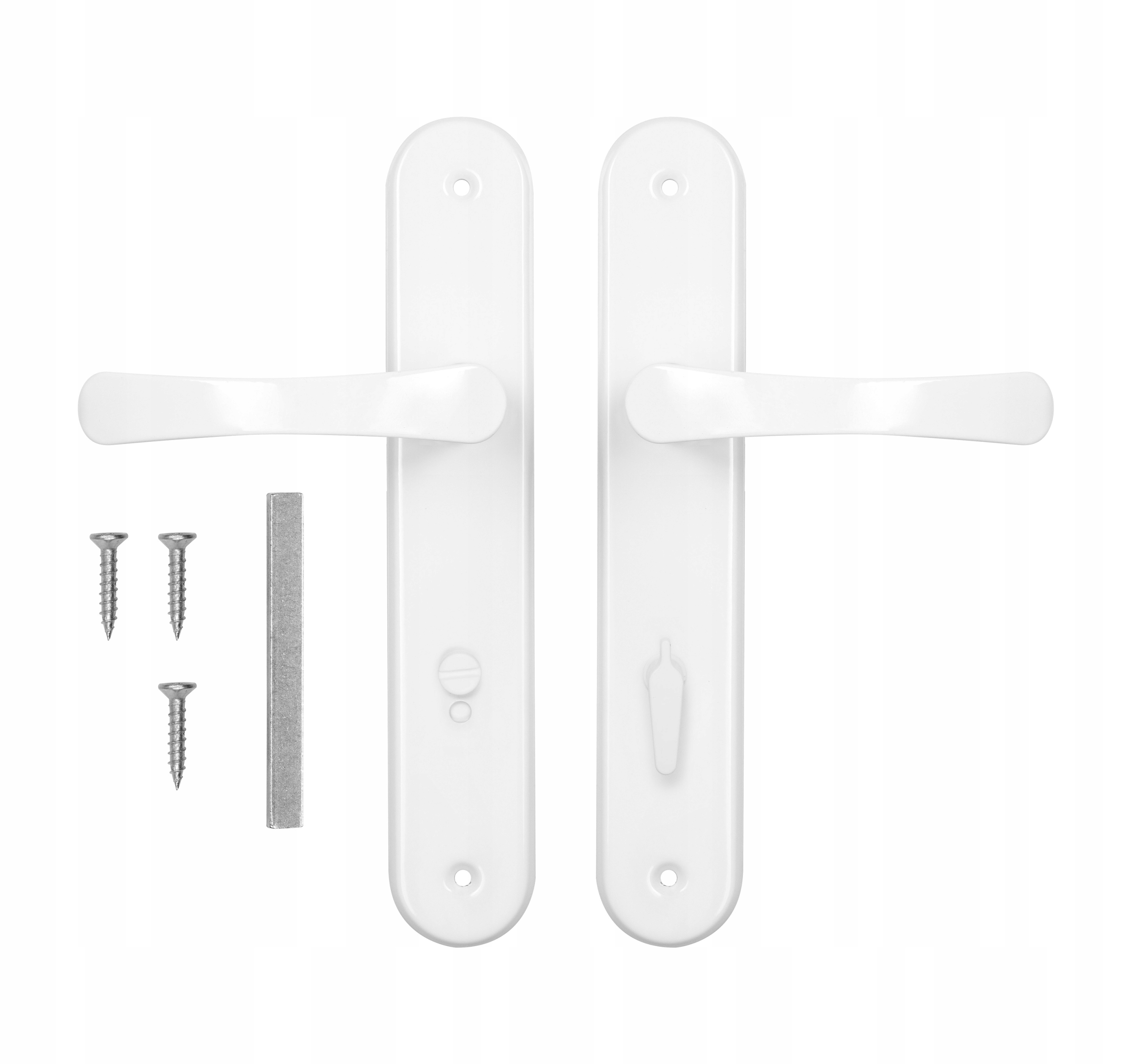 KLAMKA DRZWIOWA DO DRZWI 72 WC BIAŁA BISZKOPT