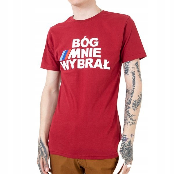 

DRT35 Bog/bordo Czerwony Męski T-shirt XL - 42