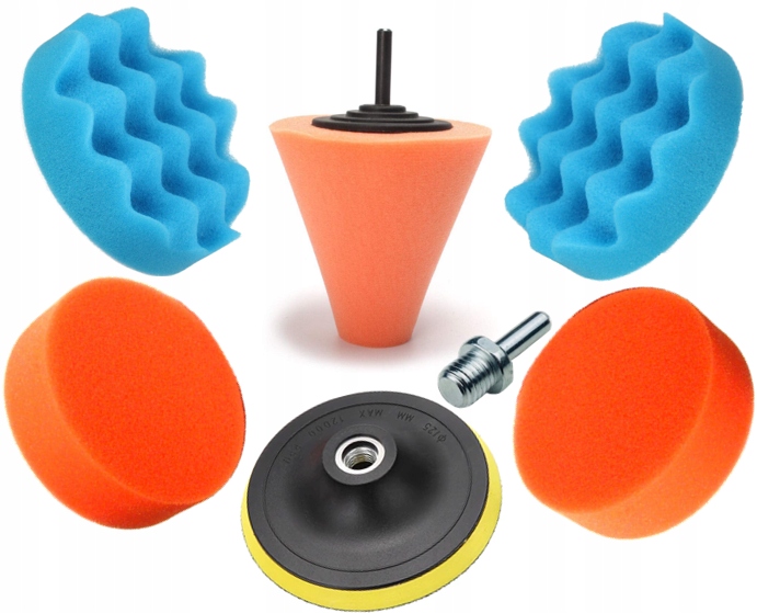 Набір губок для полірування лаку 100 мм + конус