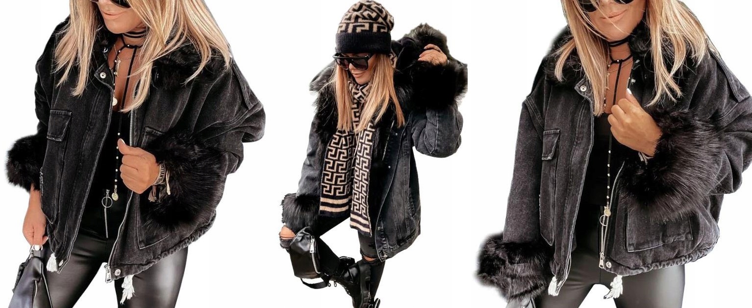 

Kurtka Jeansowa Z Futerkiem Katana Futerko Miś M/L