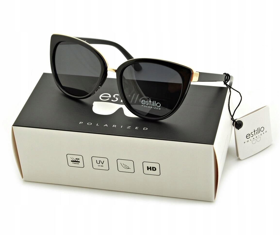 DAMSKIE Okulary POLARYZACYJNE Kocie Oczy Estillo
