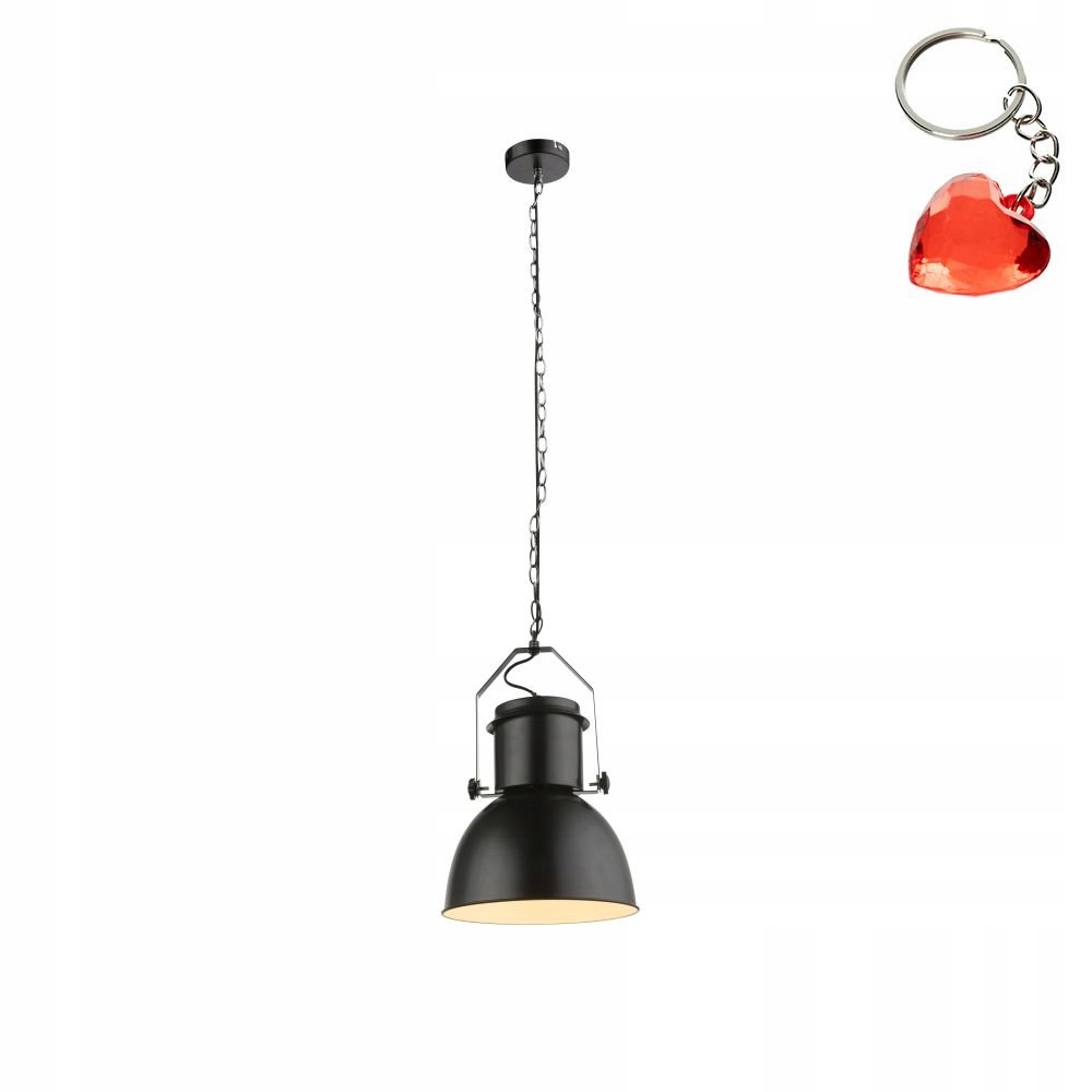 Moderní závěsná lampa nad stůl E27 40W černá Kutum 15283 Globo