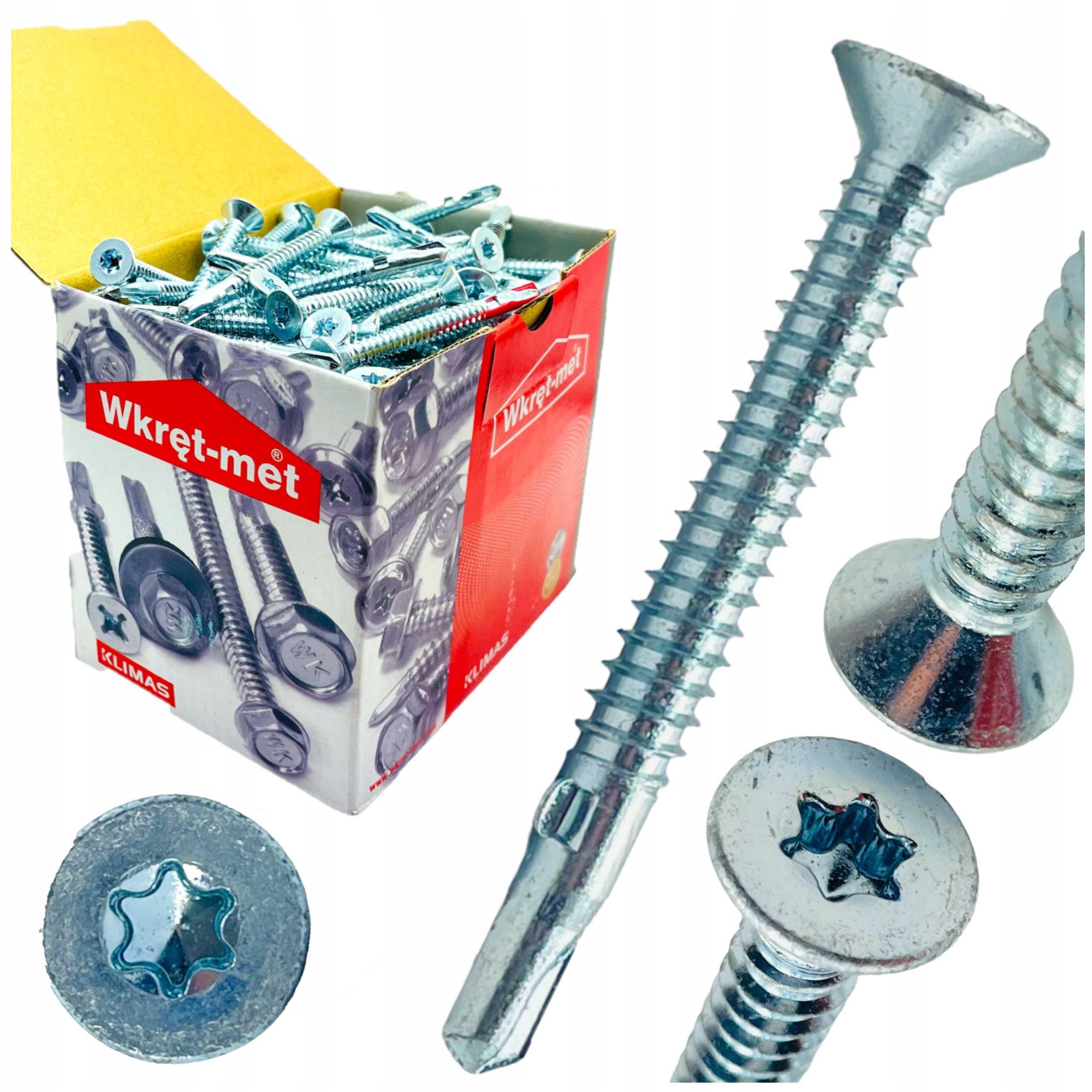 Wkręty samowiercące drewno Do Metalu Stali Wsdst 6,3x50 torx 250 szt Klimas