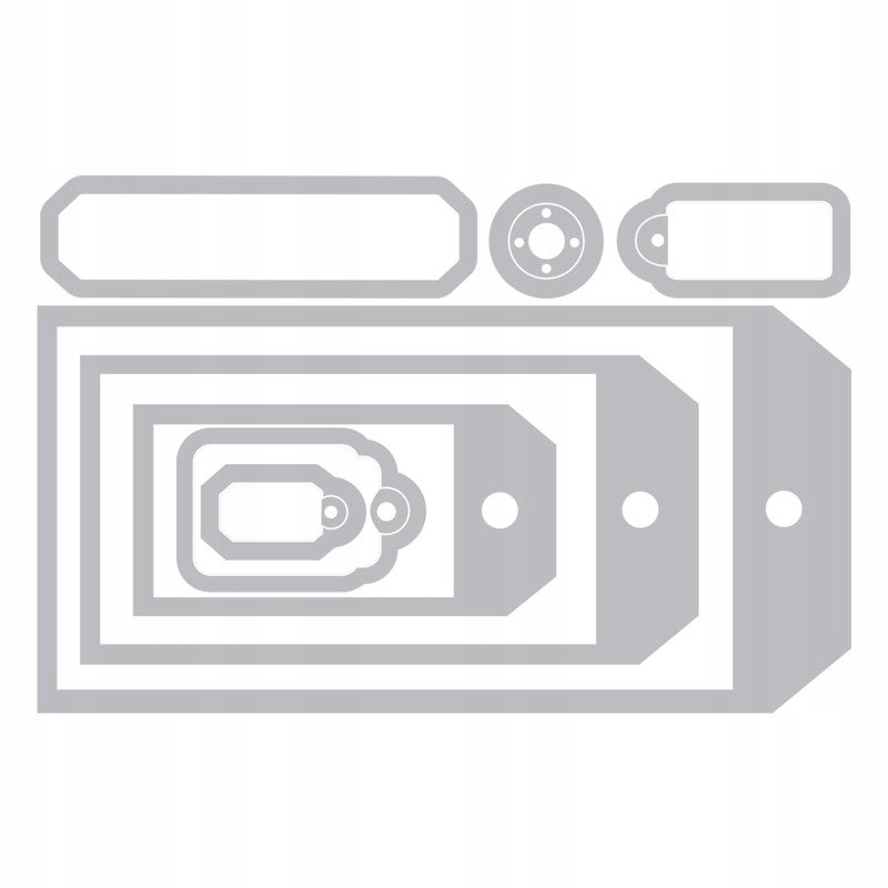 Sizzix Framelits Tag Kolekce by Tim Holtz tagy 8 ks