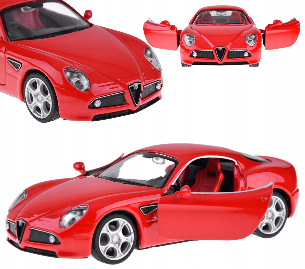 AUTKO SPORTOWE SAMOCHÓD AUTO ALFA ROMEO ŚWIATŁO DŹWIĘK METALOWE MODEL 1:32