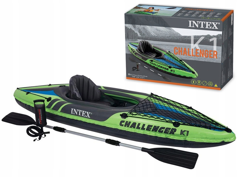 KAJAK CHALLENGER K1 WIOSŁA POMPKA INTEX 68305 1 OS