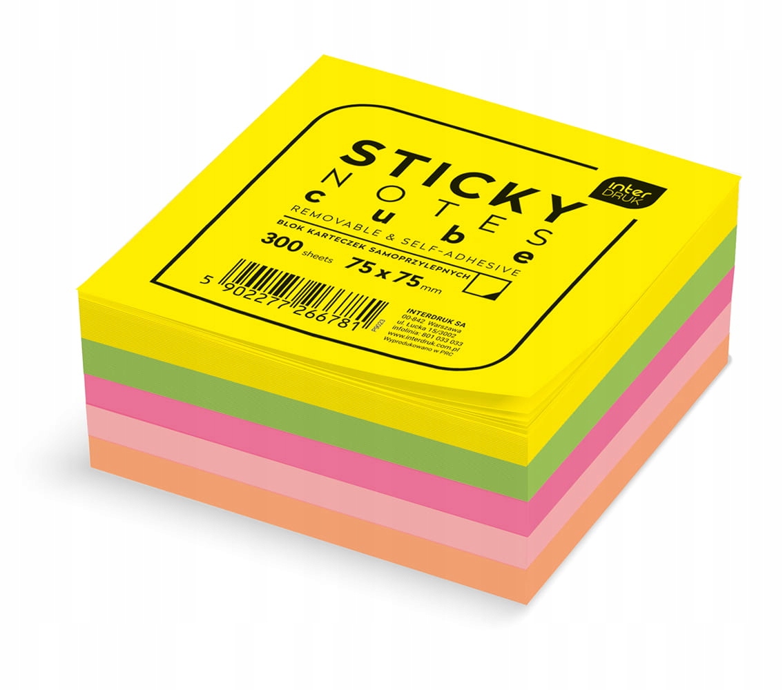 

Interdruk Karteczki samoprzylepne 75x75mm Neon