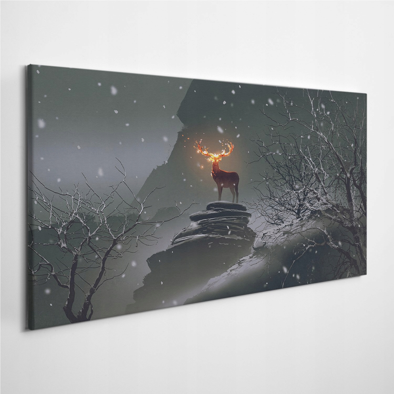 

Fotoobraz na ścianę Jeleń Ogień Rogi Skały 120x60
