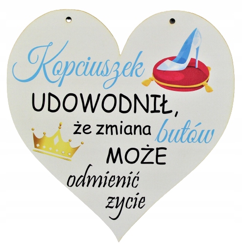 

Zawieszka Tabliczka Serce Kopciuszek ...Nadruk
