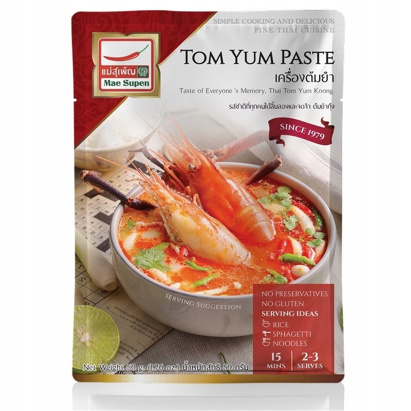 

Pasta Tom Yum Mae Supen Koncentrat Zupy 50 g
